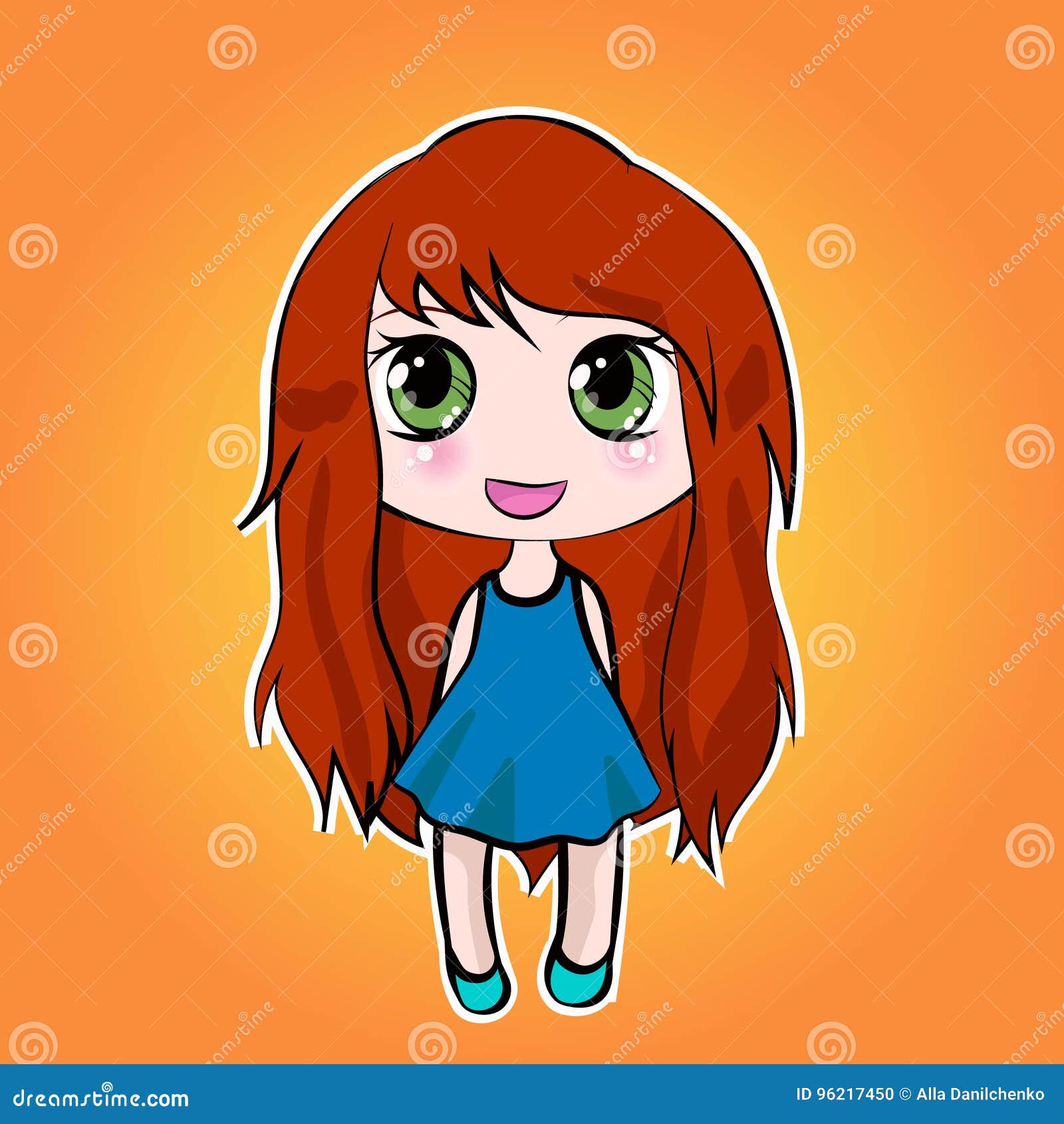 Personagem - Desenho Animado - Menina Cabelos Compridos 07 Modelo