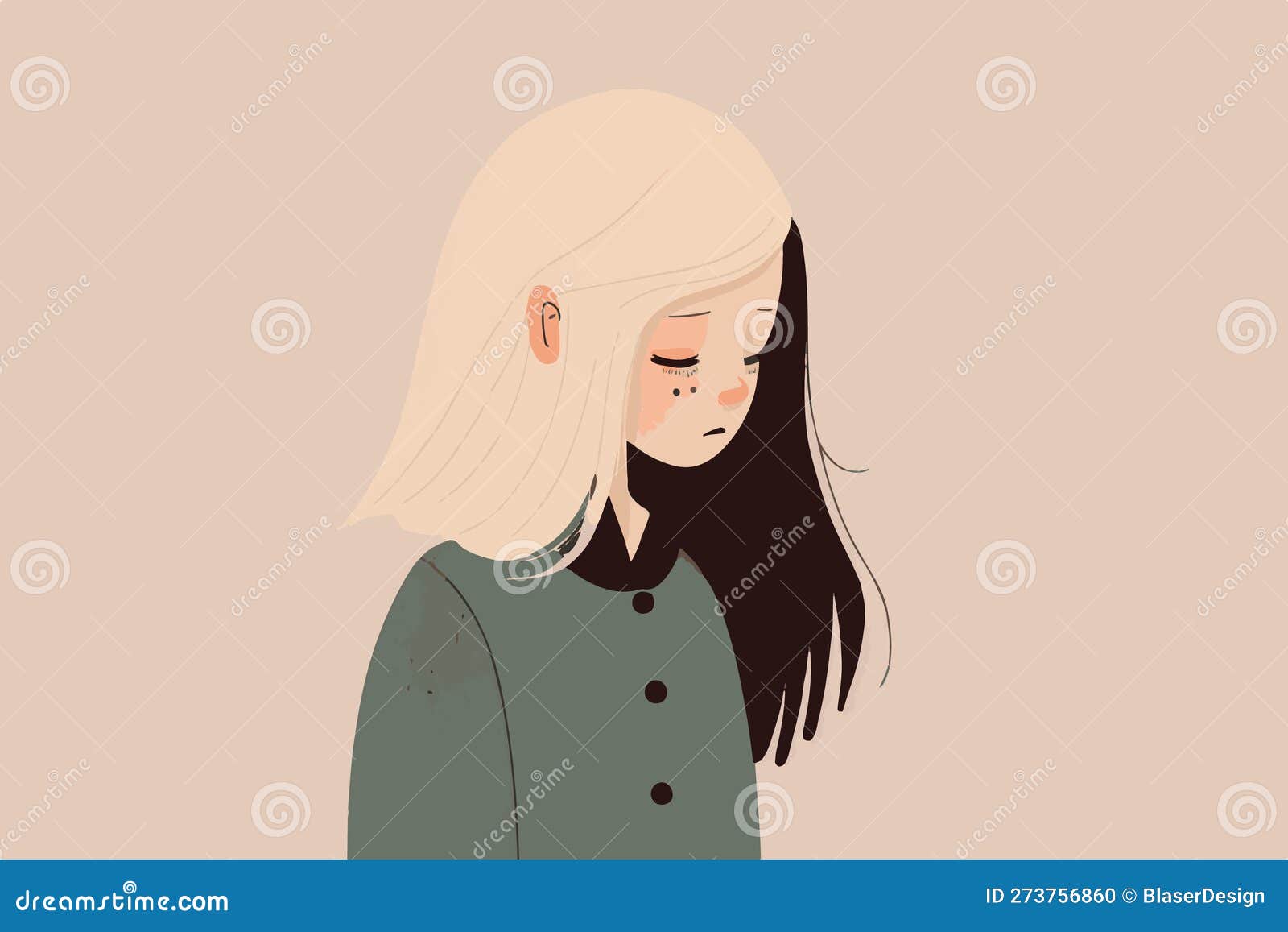 Menina Triste. Mulher Chorando. Arte Vetorial De Pessoa Deprimida. Desenho  Desenhado à Mão Do Personagem De Desenho Animado Foto de Stock - Imagem de  luto, sozinho: 273756860