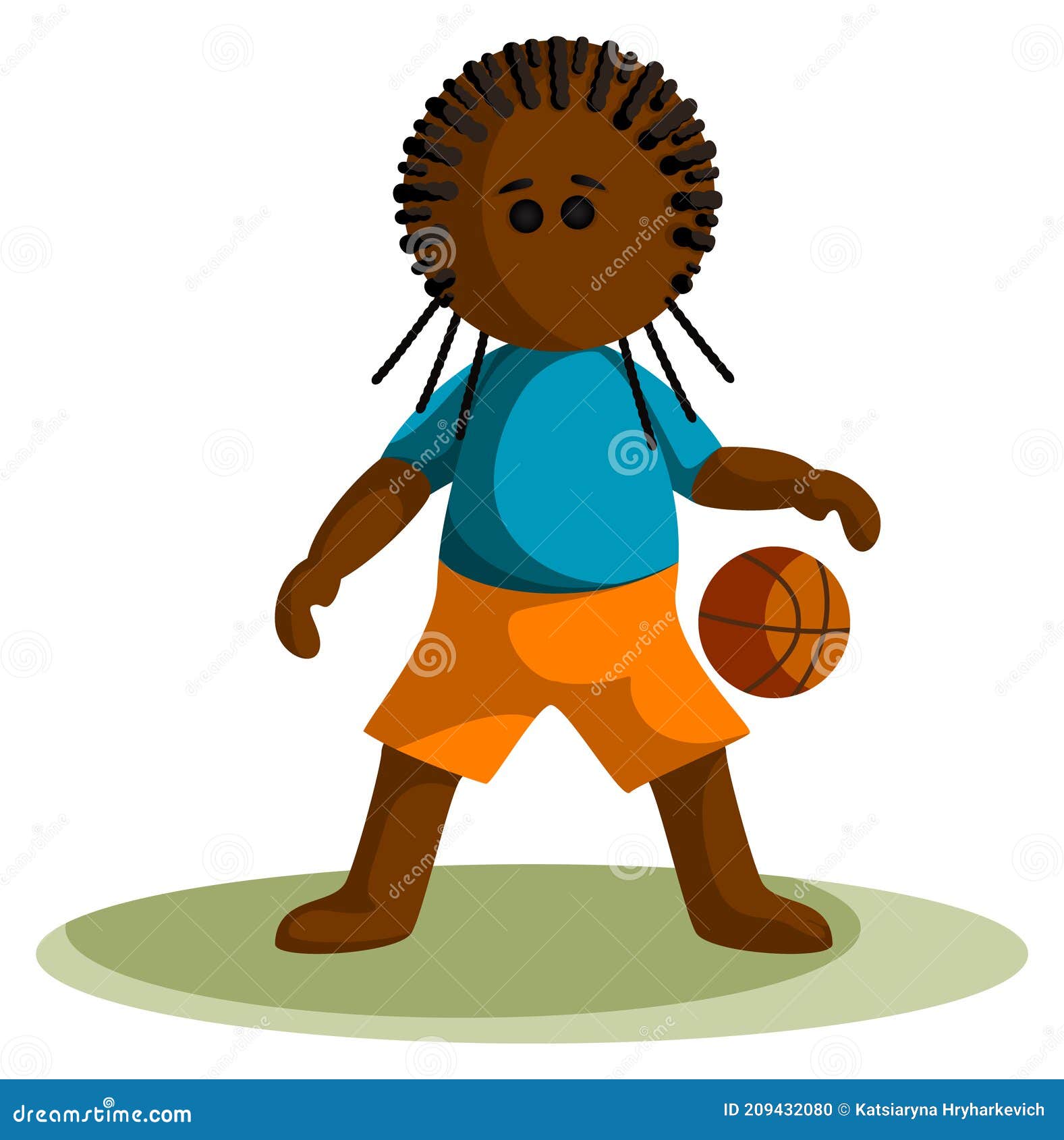 Desenho Animado Bonito Uma Bola Basquete imagem vetorial de