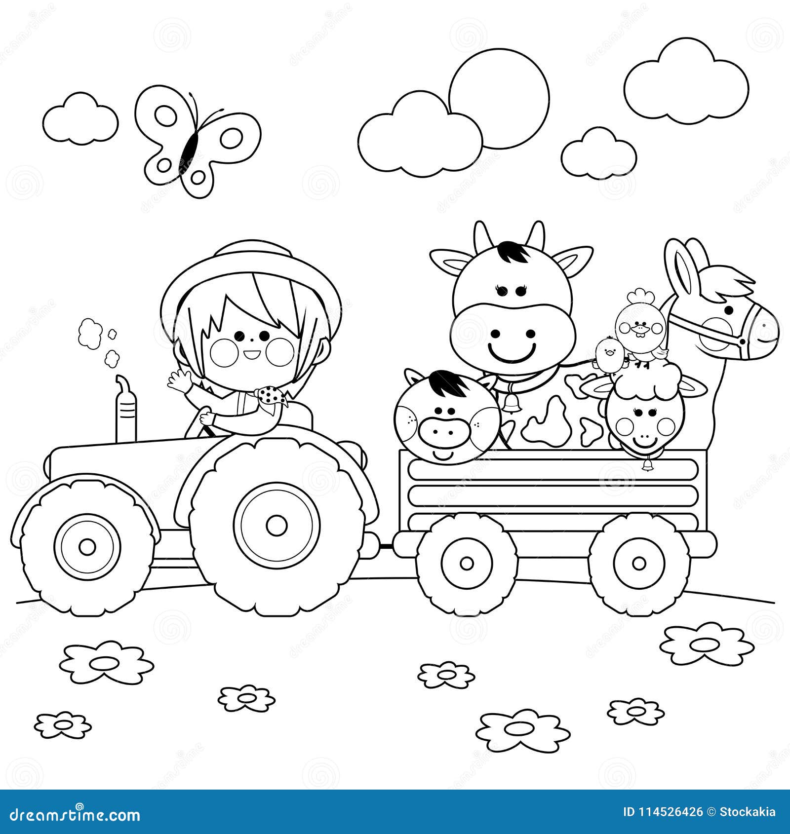 Desenho e Imagem Trator Agricultor para Colorir e Imprimir Grátis para  Adultos e Crianças 