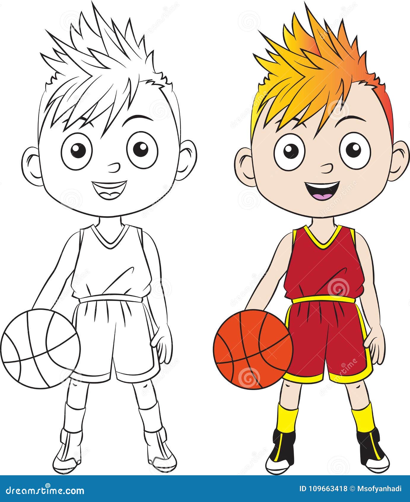 Vetores de Jogo Do Jogador De Basquetebol Dos Meninos Com Esfera Uma  Criança Pequena Que Joga O Basquetebol Ilustração Colorida Dos Desenhos  Animados No Vetor Liso Esporte Infantil Jogos De Equipe Esportiva