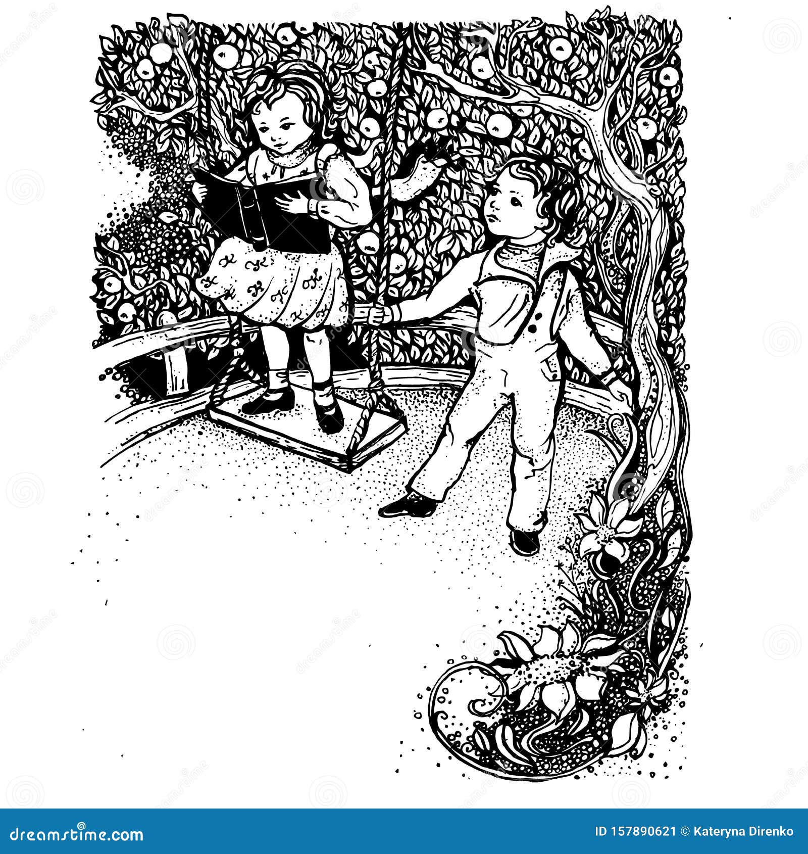 Jogo Da Menina E Do Menino Com Um Pardal Ilustração do Vetor - Ilustração  de menino, infantil: 23496785