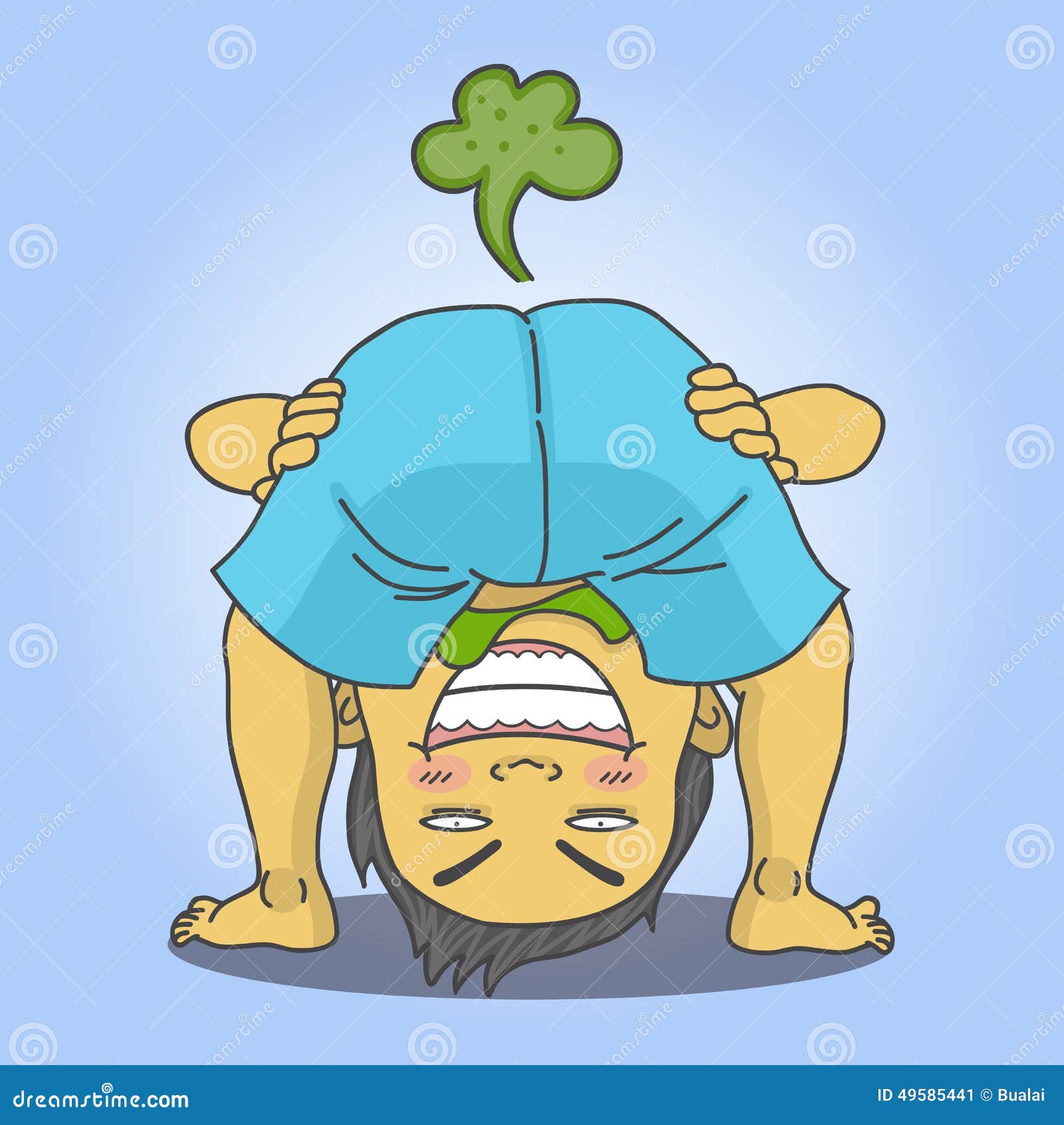 Menino que farting ilustração do vetor. Ilustração de cheiro - 49585441