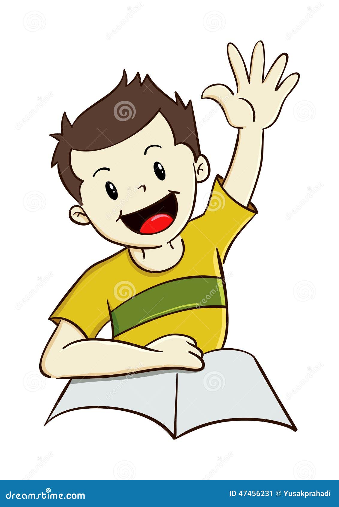 Menino Que Levanta a Mão Quando Estudo Ilustração do Vetor - Ilustração de  escola, levantamento: 47456231, image size:1131x1690