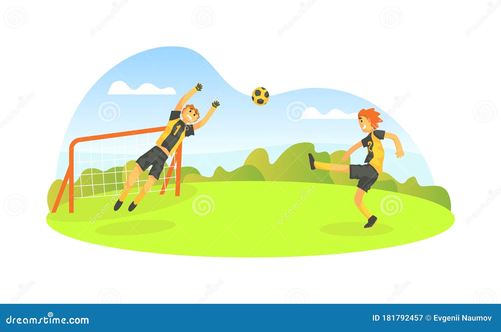 menino de pé com bola no campo de futebol pronto para começar ou jogar novo  jogo - conceito de jogador esportivo 8741739 Foto de stock no Vecteezy