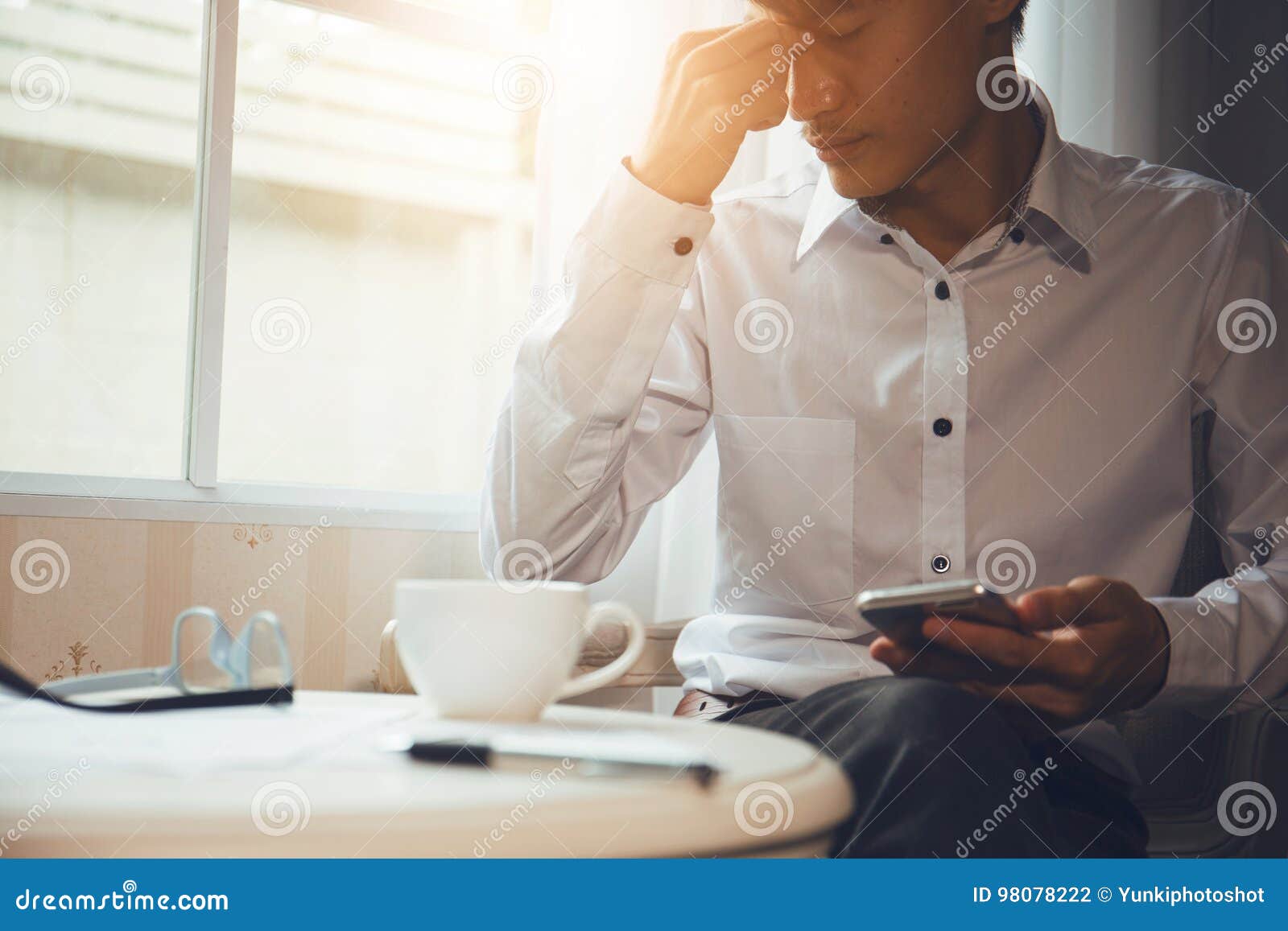 Menopausal Men are Suffering from Headaches Stock Photo Image of