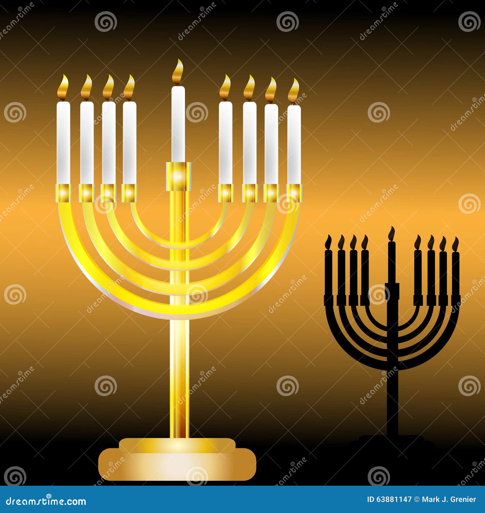 Menorah stock vector. Illustration of decoration, judaic 63881147