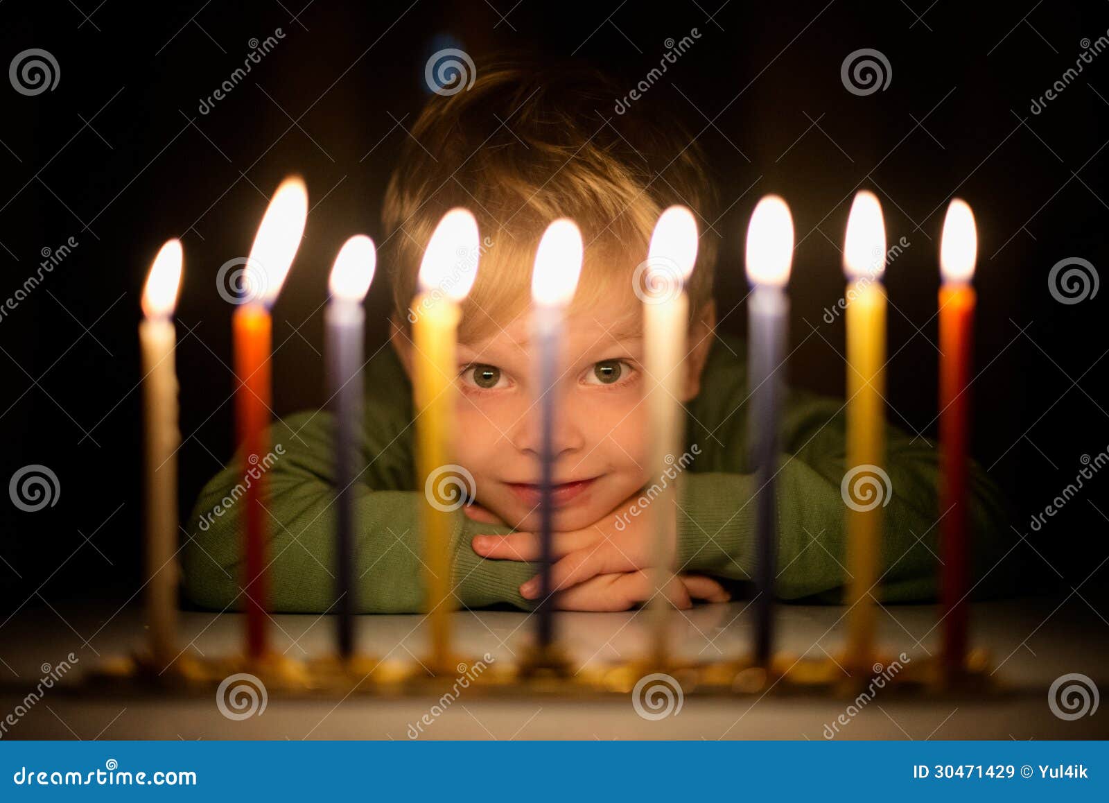 Menorah s Glow stock image. Image of illuminated, boys 30471429