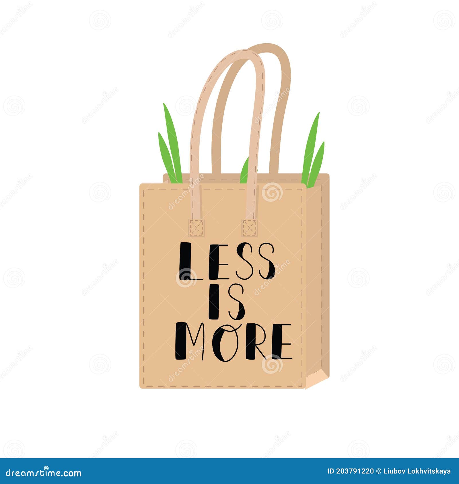 Bolsa De Papel De Reciclaje. Ilustración De Bolsa De Papel De