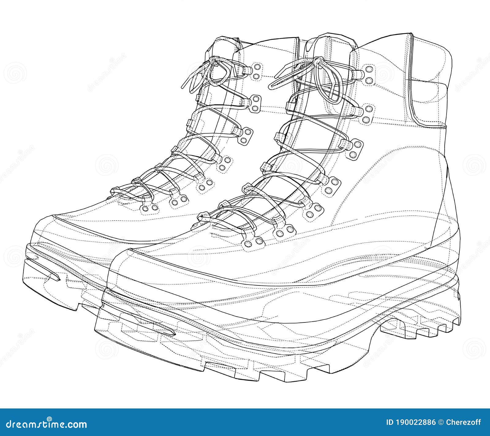 Mens Boot Concept. 3D Illustration Stock Illustration - Illustration of ...