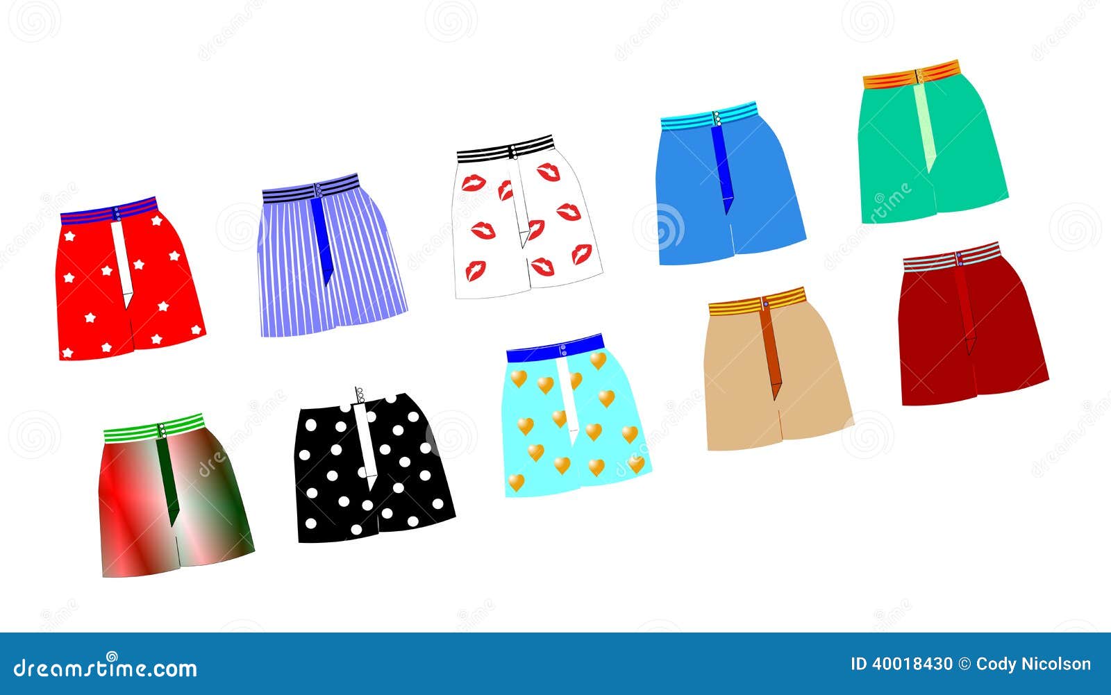 Mens boxer shorts stock illustration. Illustration of hearts 40018430