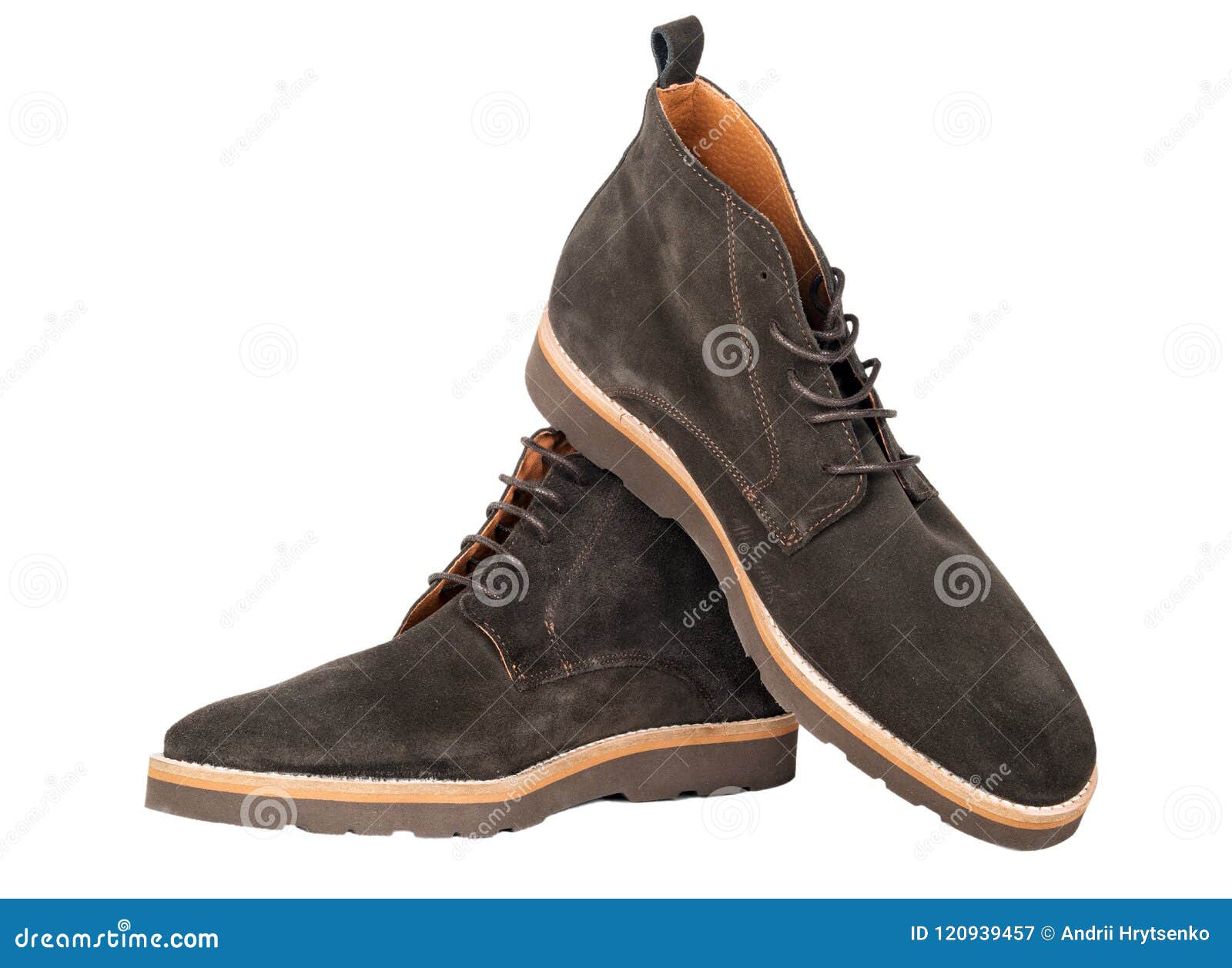 Brown suede shoes stock image. Image of design, lace - 120939457