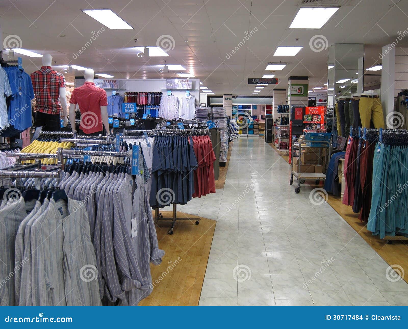 Interior of the upmarket mens retail in Brown Thomas store on