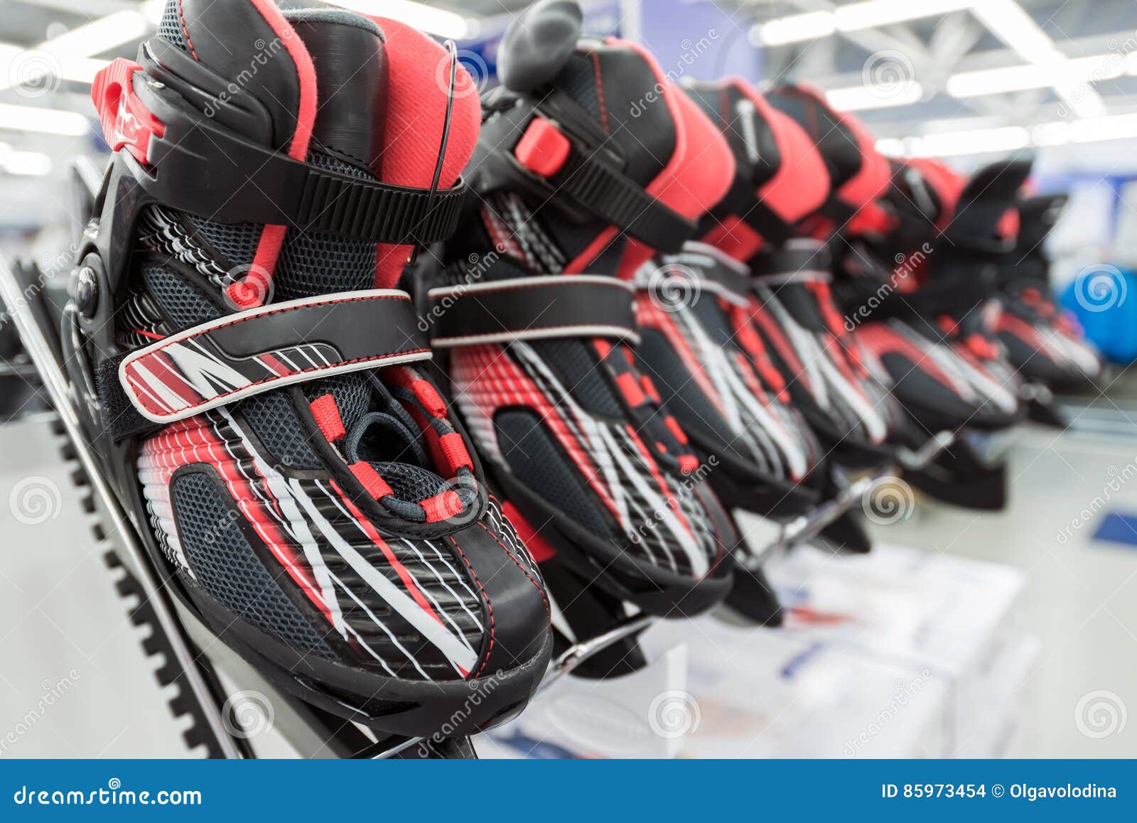 Mens Ice Hockey Skates in Store Stock Photo - Image of racing