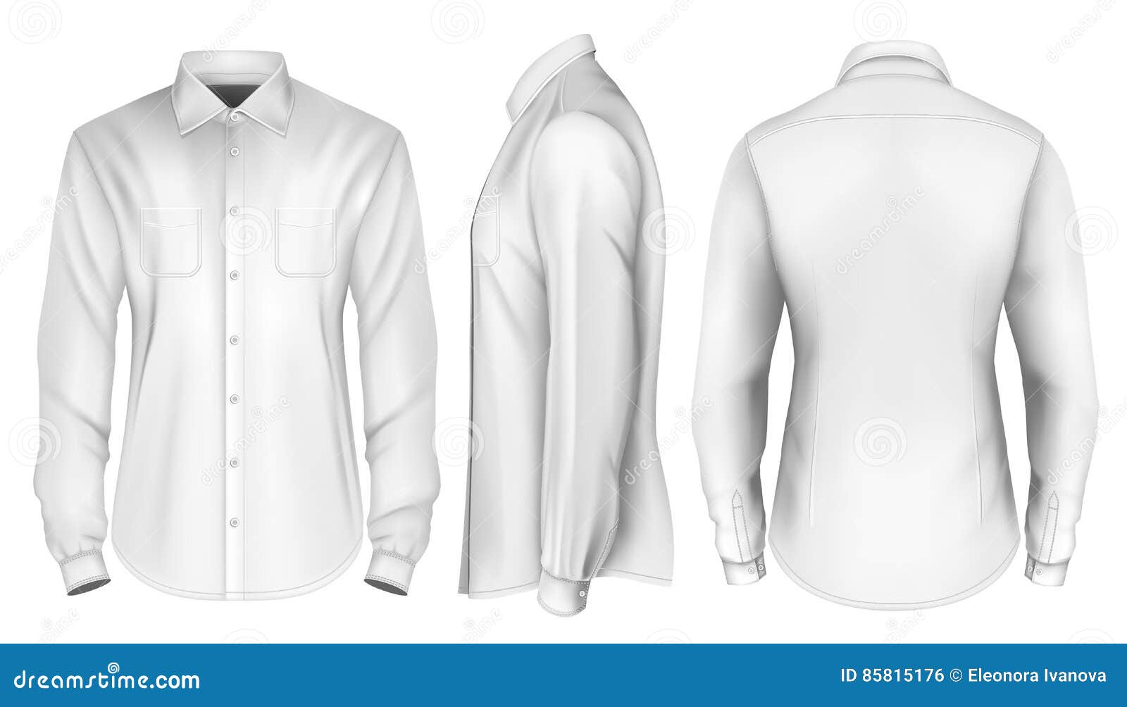 Mens Long Sleeved Formal  Shirt  Stock Vector  Illustration 