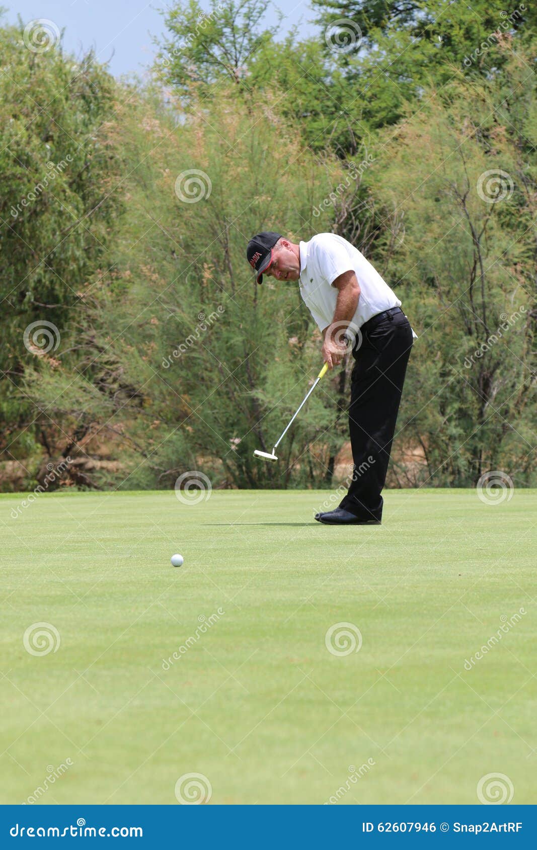 Mens Pro Golfer Thomas Levet Going for the Long Put on November ...