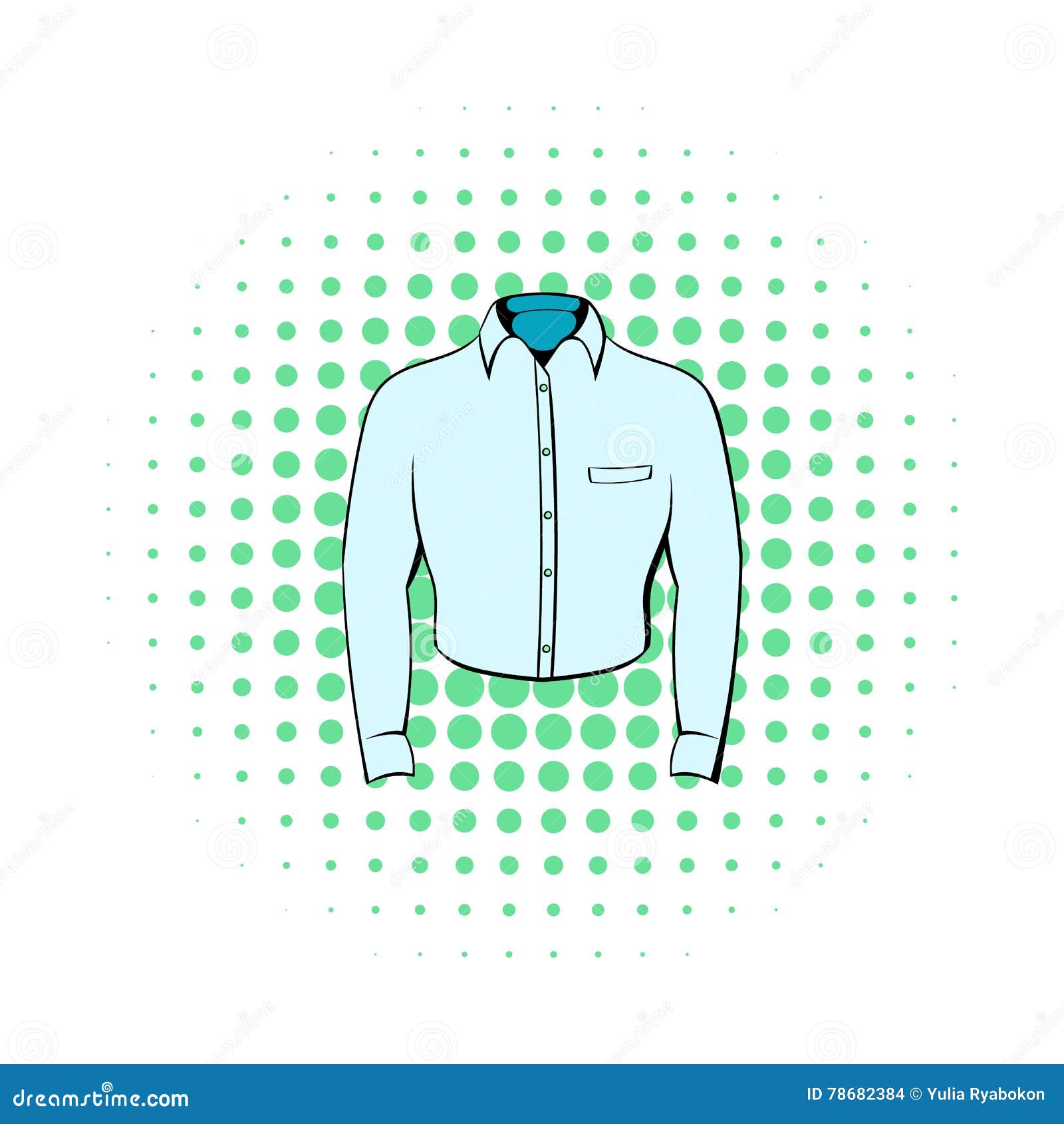 Mens Shirt Icon, Comics Style Stock Vector - Illustration of cotton ...