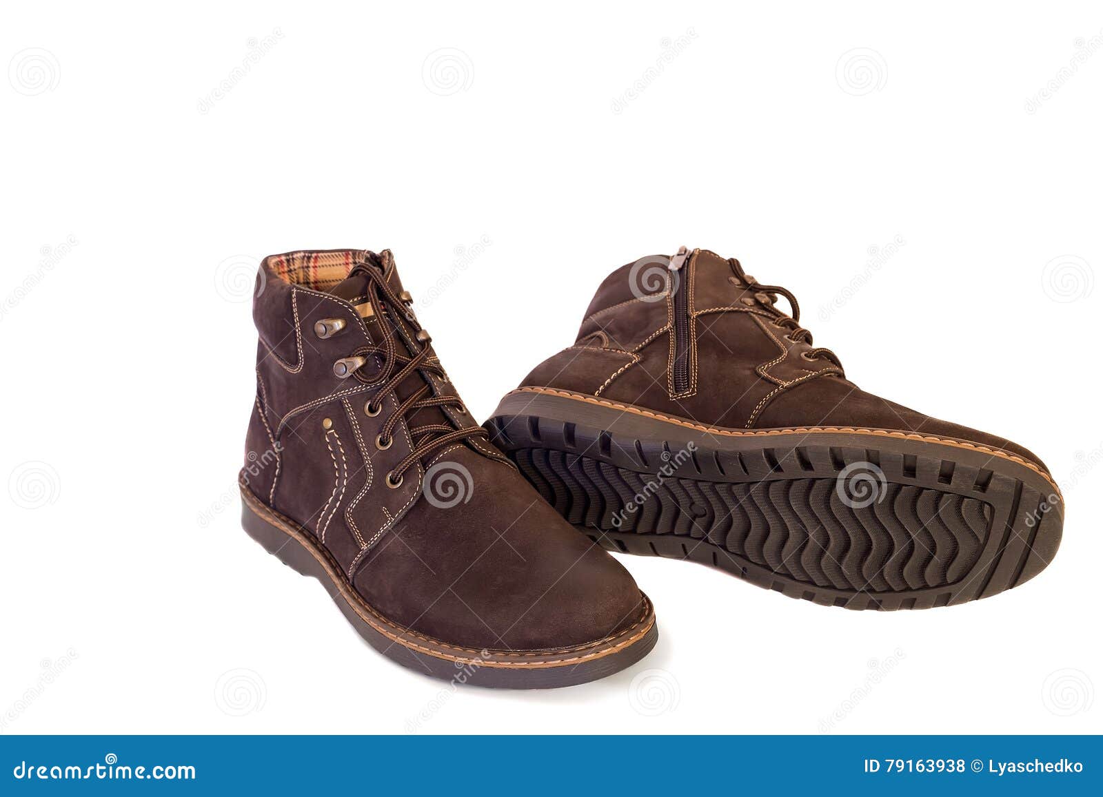 Mens Shoes for Winter on a White Background. Stock Photo - Image of ...