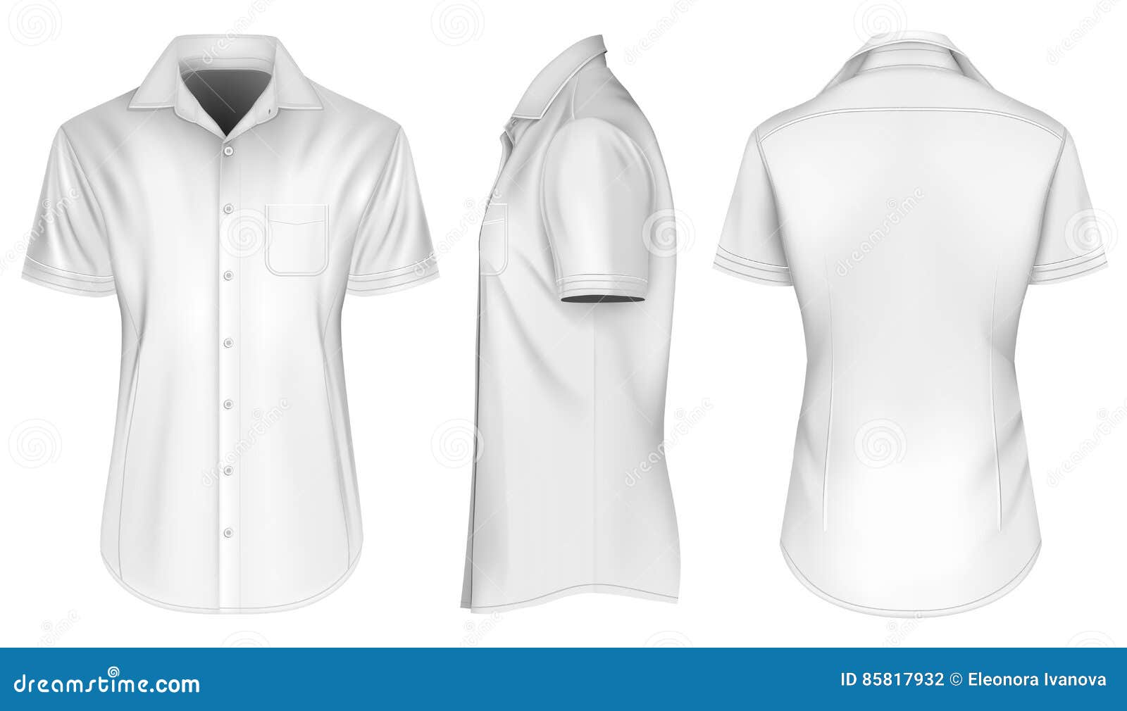 Download Mens Short Sleeve Shirts With Open Collar Stock Vector ...