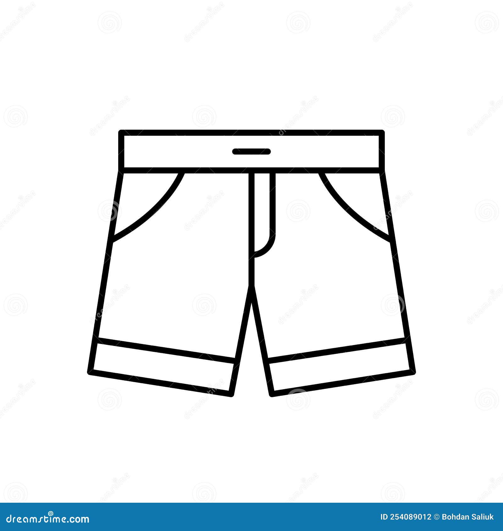 Mens Shorts Outline Template Vector Icon. EPS 10.. Basic Clothing Men ...