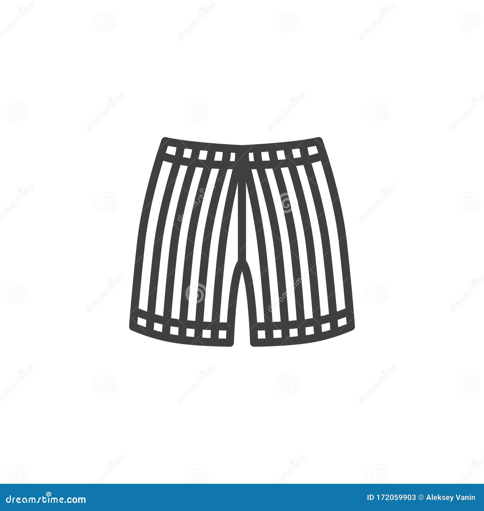 Mens Shorts with Stripes Line Icon Stock Vector - Illustration of ...