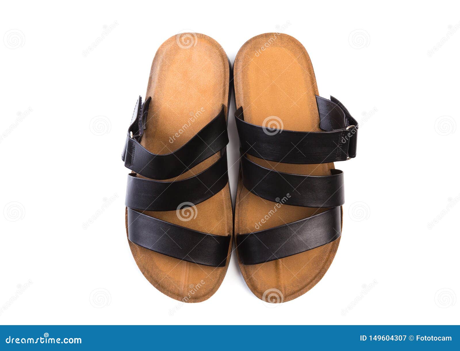 Mens Summer Leather Sandals Isolated on White Background Stock Image ...