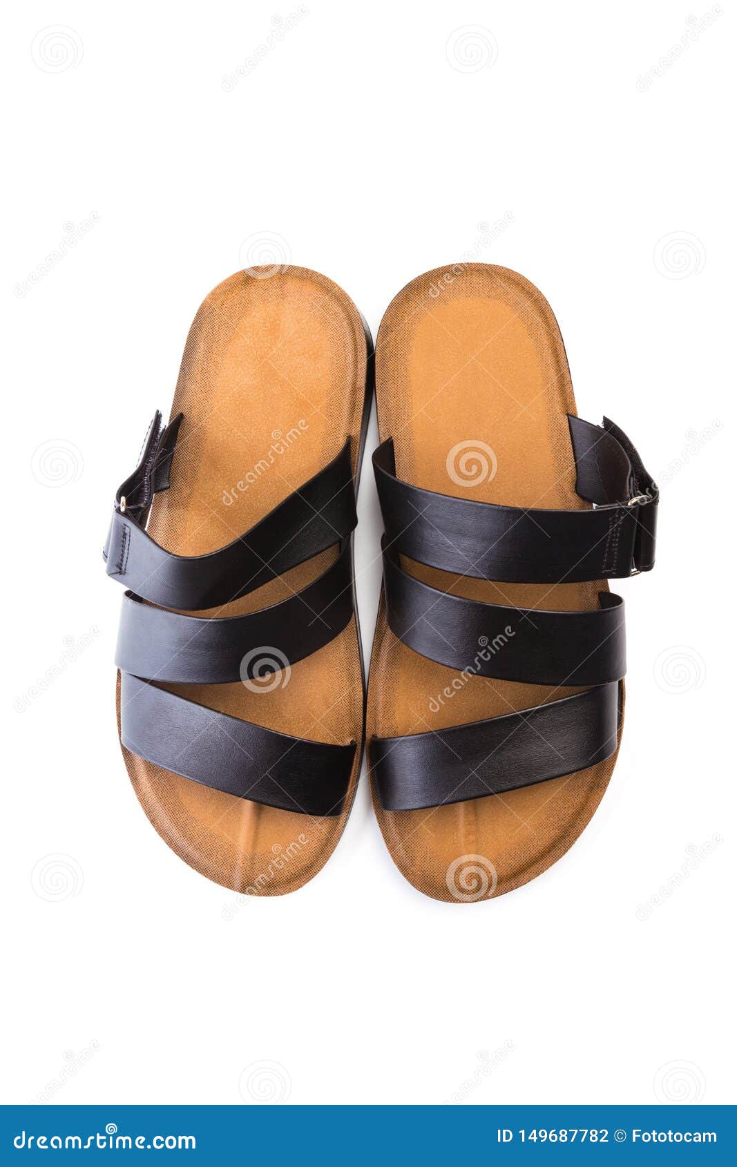 Mens Summer Leather Sandals Isolated on White Background Stock Photo ...