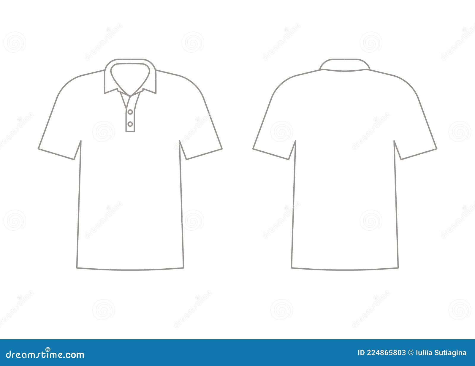 Mens White T-shirt Outline Template with Short Sleeve and V Polo Neck ...