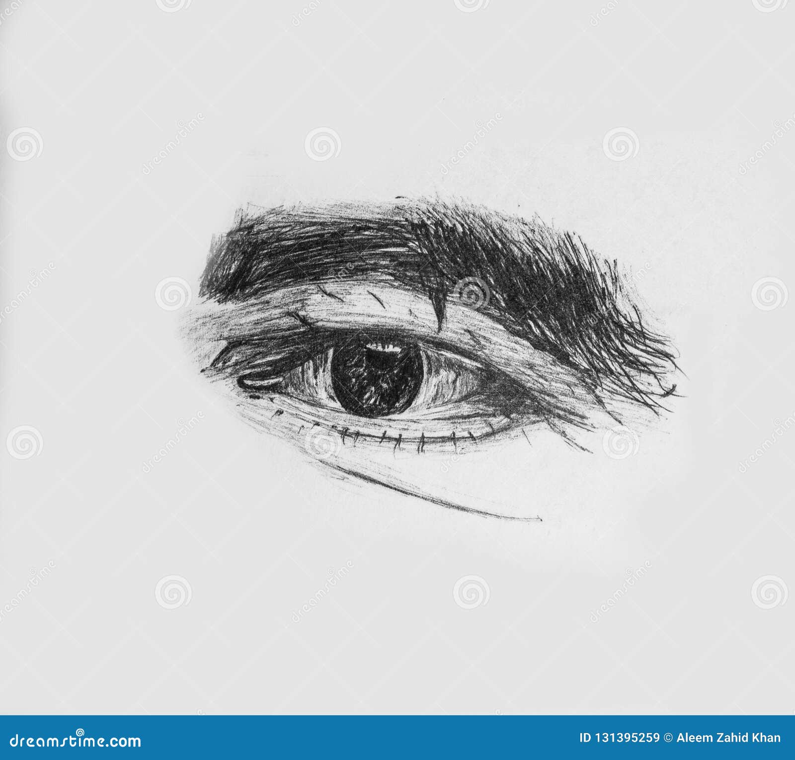 Menschliches Auge Eines Alten Mannes Mit Starken Augenbrauen Ausfuhrliche Bleistift Skizze Stock Abbildung Illustration Von Auge Augenbrauen