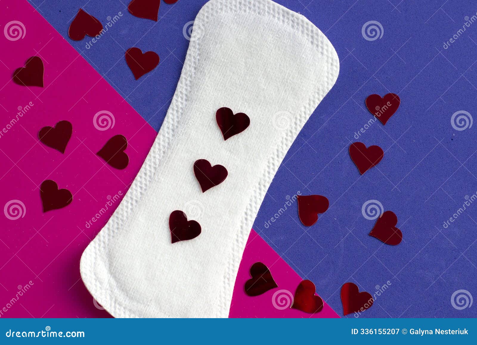 menstrual pads, blood period colorful banner background