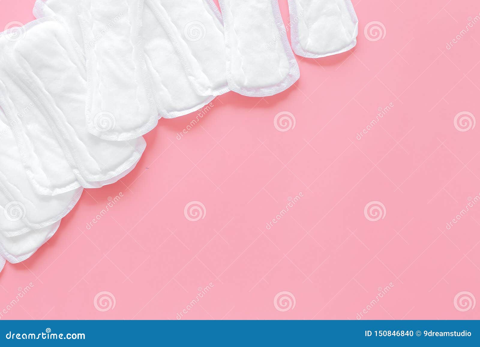 Menstrual Period Concept With Sanitary Pads On Pink ...