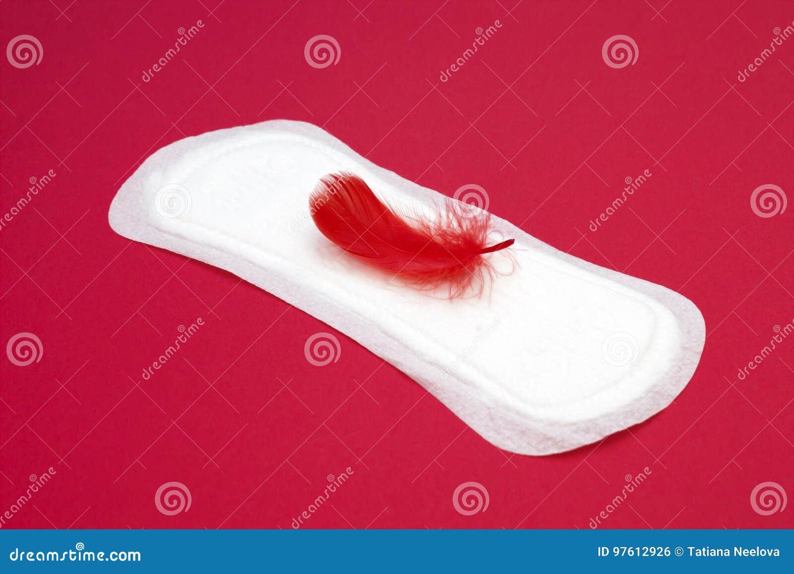 Menstruation Sanitary Soft Pad, Hygiene Protection. Red Feather and daily  Menstrual Woman Pad for Hygiene or Blood Period. Woman C Stock Photo -  Image of hygienic, femininity: 97612926