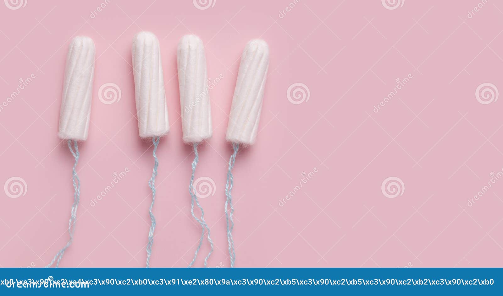 Menstruation Tampons And Sanitary Soft Pads. Woman Hygiene Protection