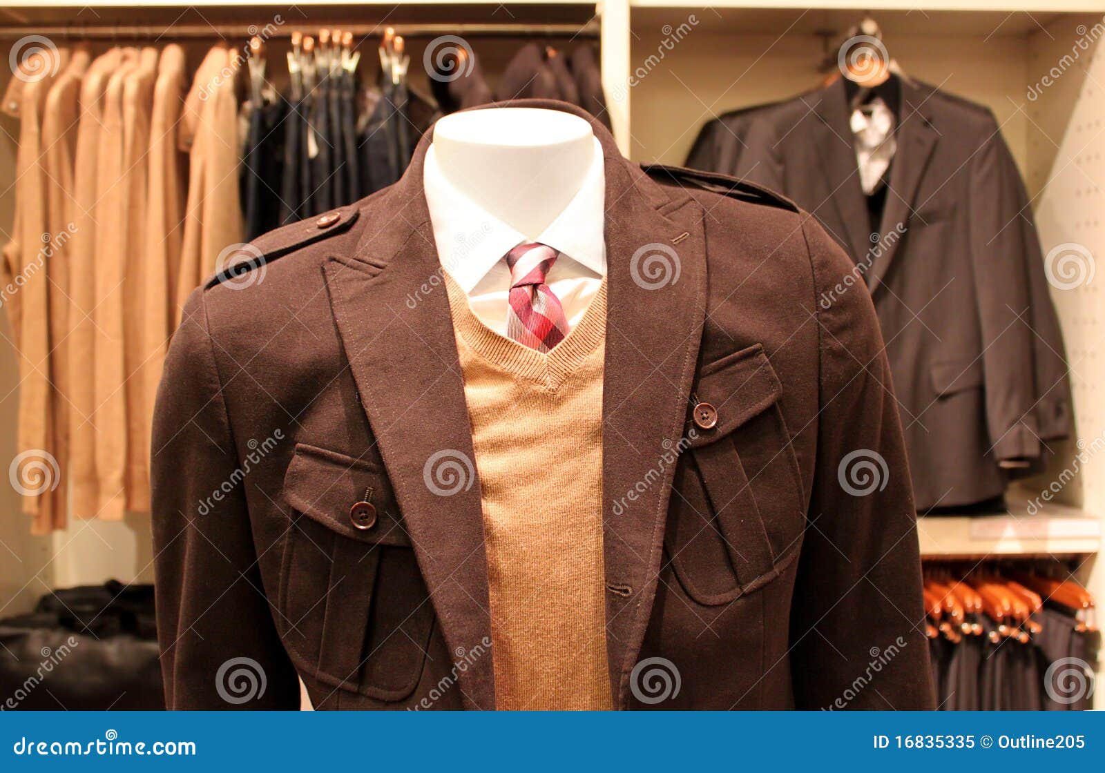Menswear store stock image. Image of jackets, garment - 16835335