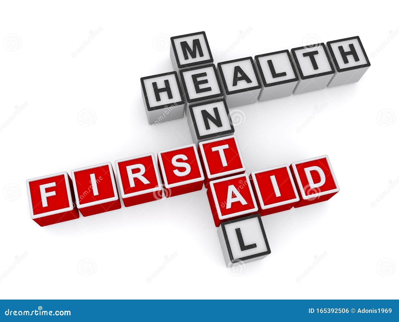 mental health first aid word blocks