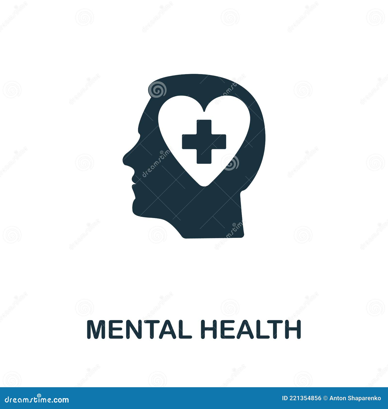 Mental Health Icon. Simple Creative Element. Filled Monochrome Mental ...