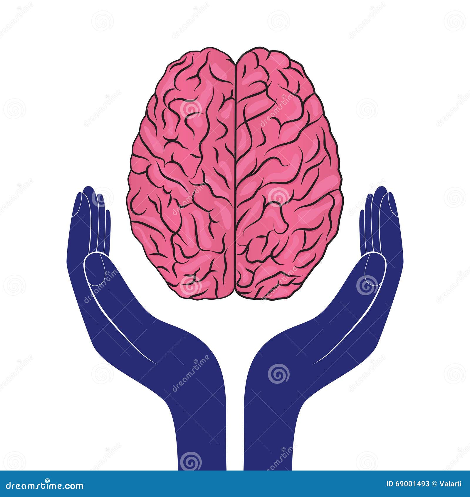Anatomy Clipart-mental health hand holds a brain icon