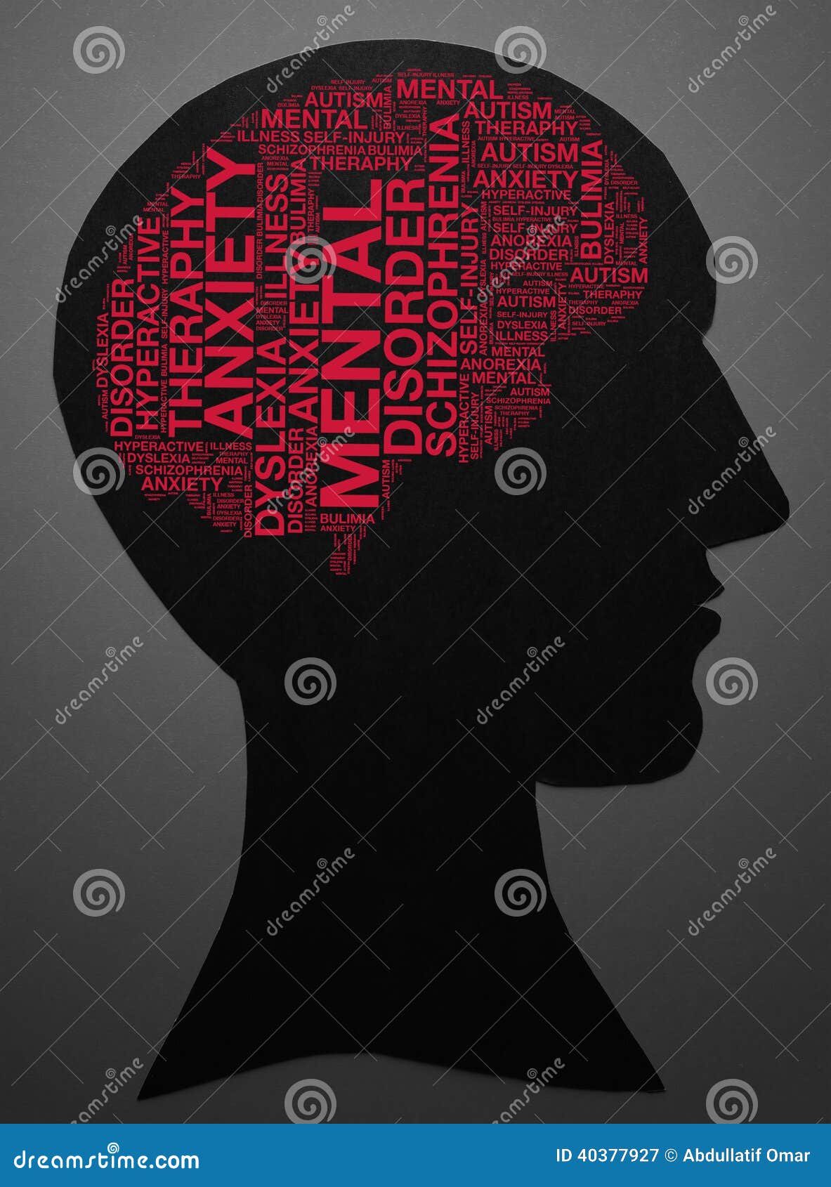 mental illness text graphics and arrangement concept