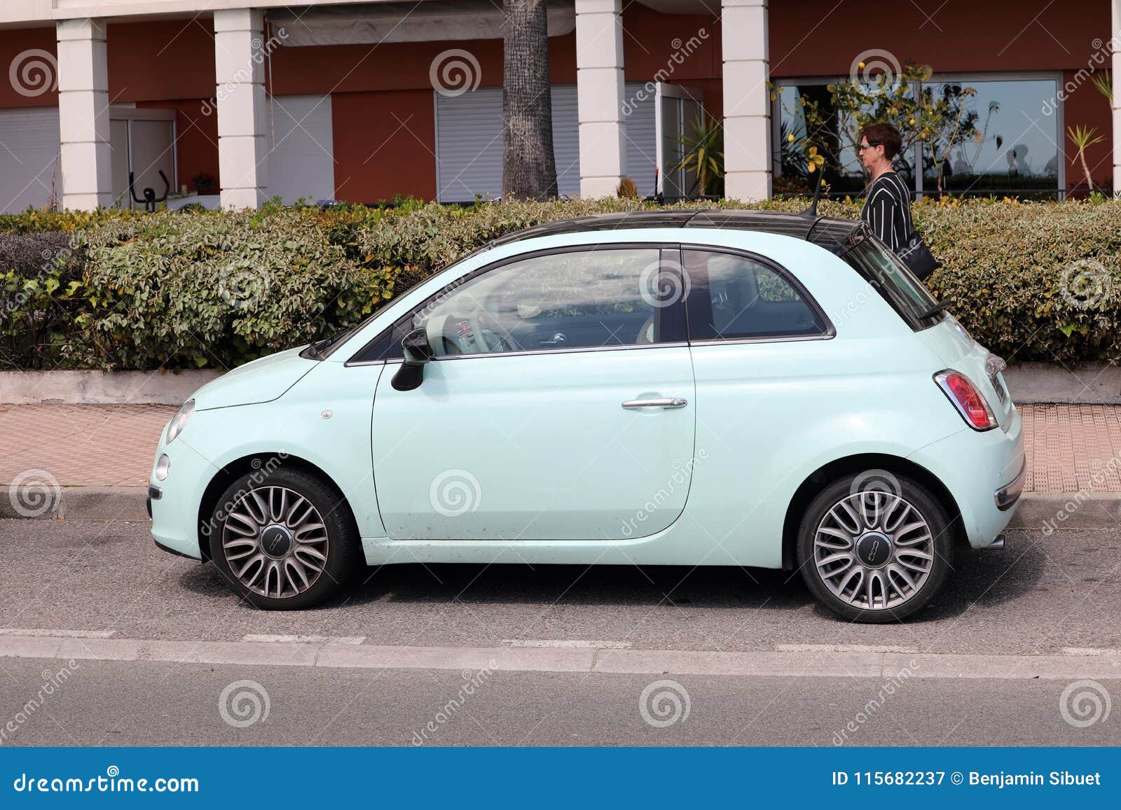 Green Fiat 500 Side View Editorial Photography Image Of