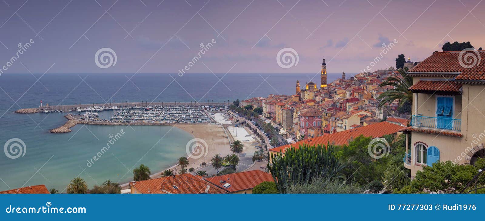 Menton. stock image. Image of french, residential, beach 77277303