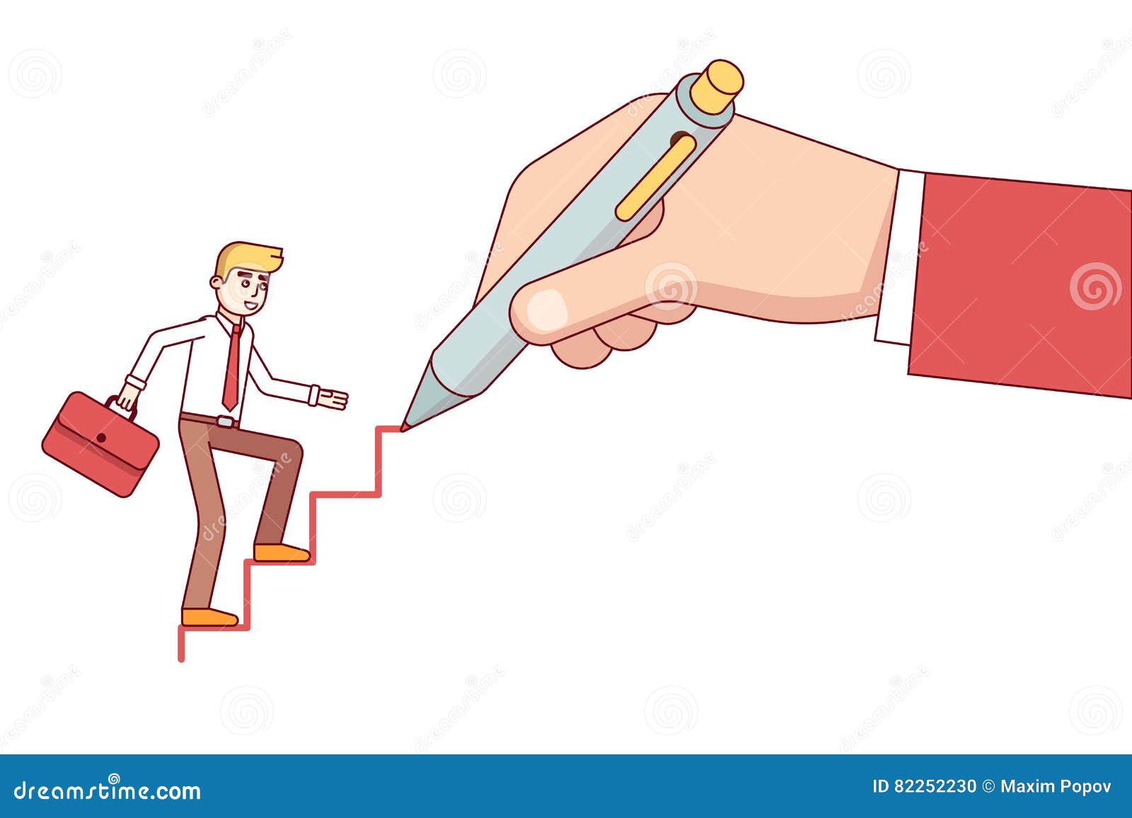 Mentor Drawing Ladder for a Businessman Stock Vector - Illustration of object, ladder: 82252230