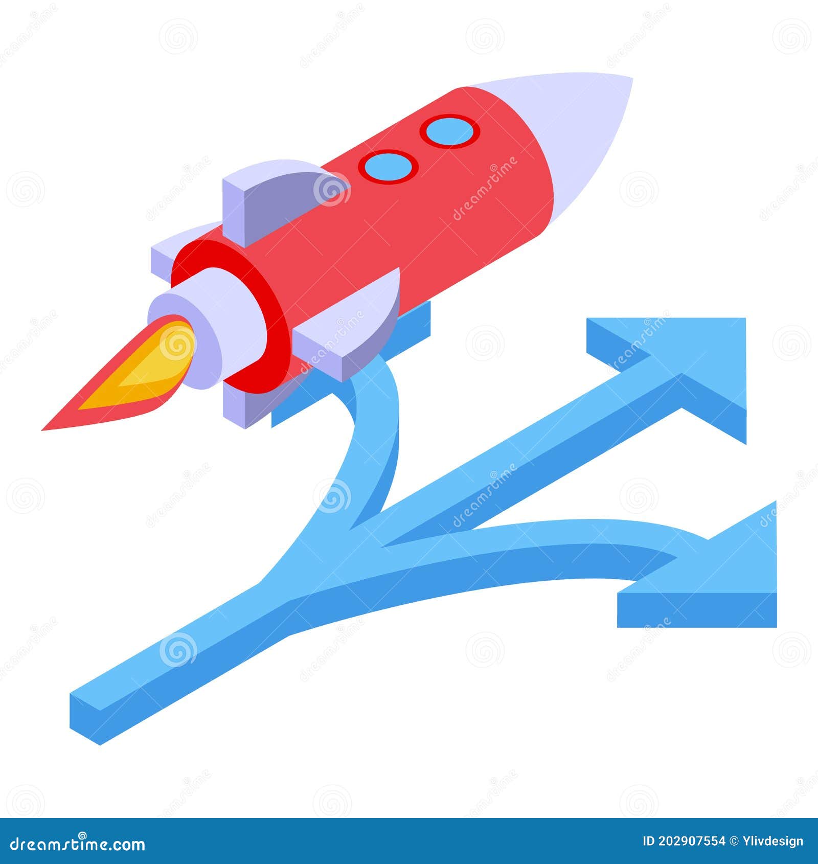 mentor rocket icon, isometric style