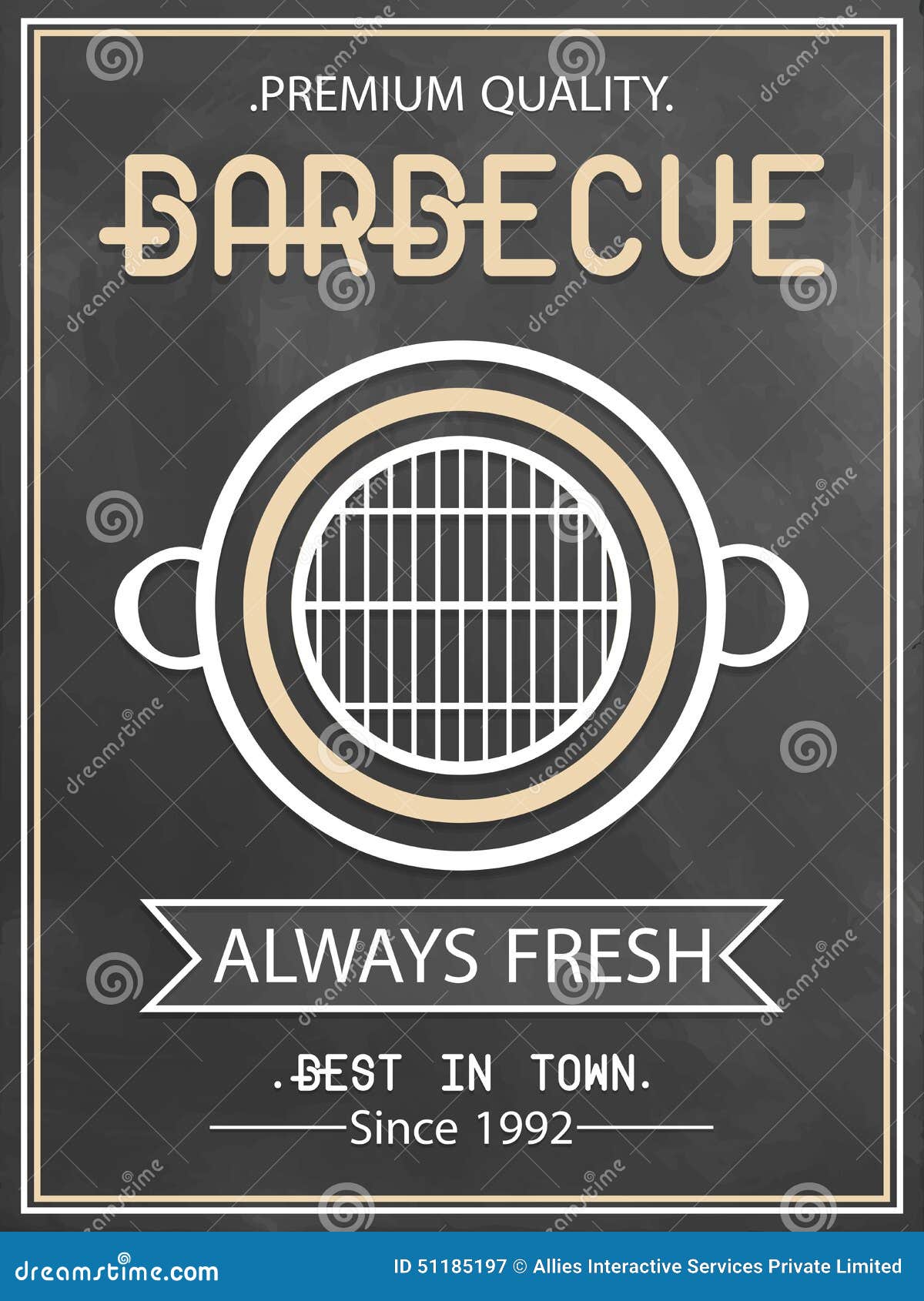 Menu Card Design for Barbecue. Stock Illustration - Illustration of