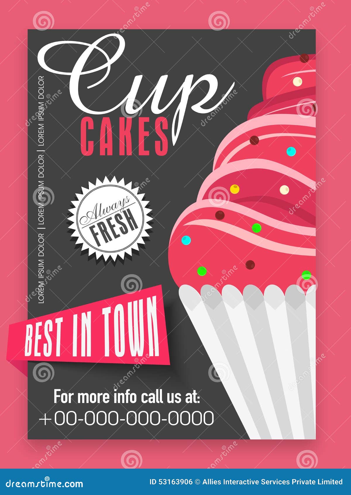 menu card design cupcakes stylish sweet shop bakery 53163906