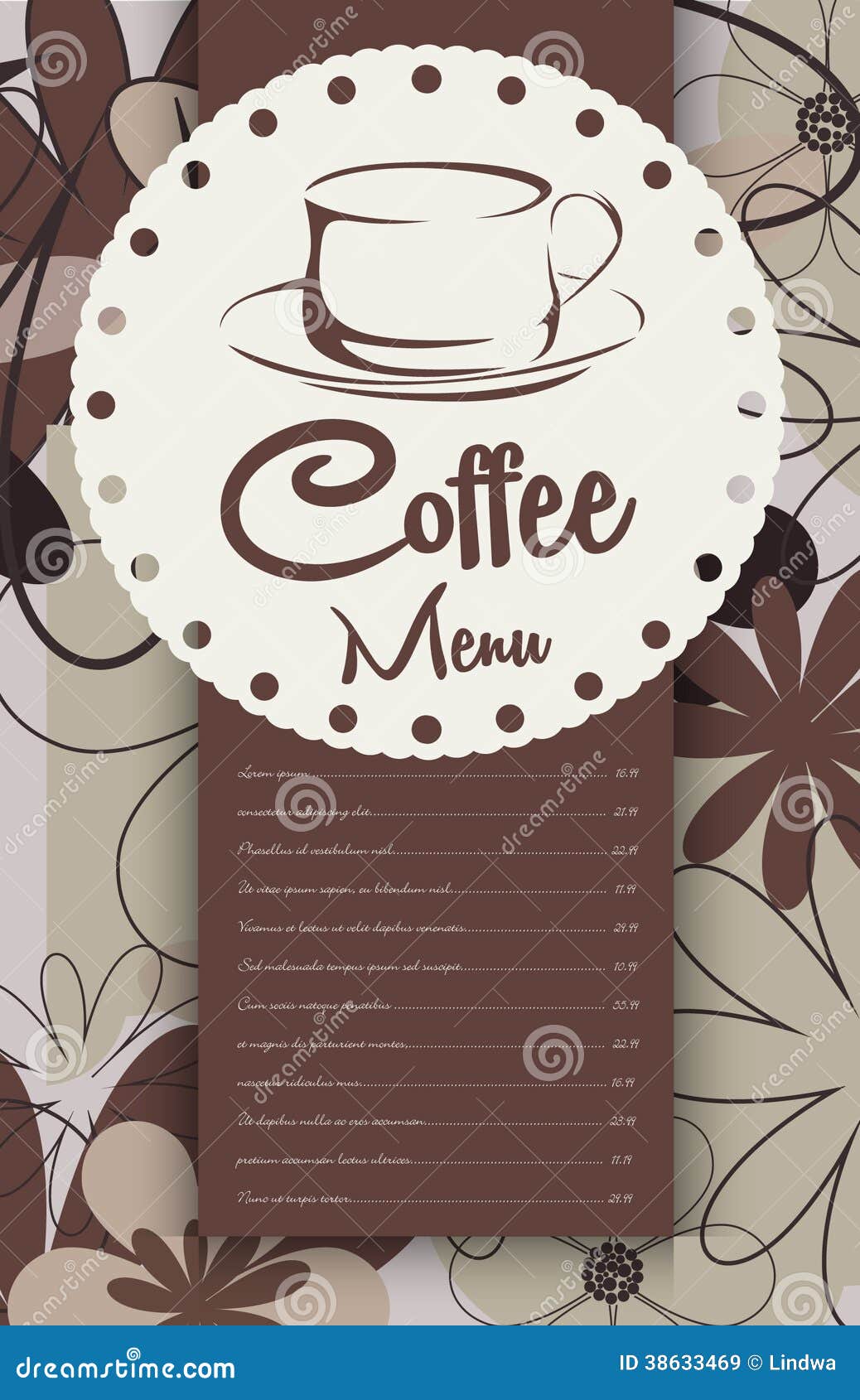 menu for coffeehouse