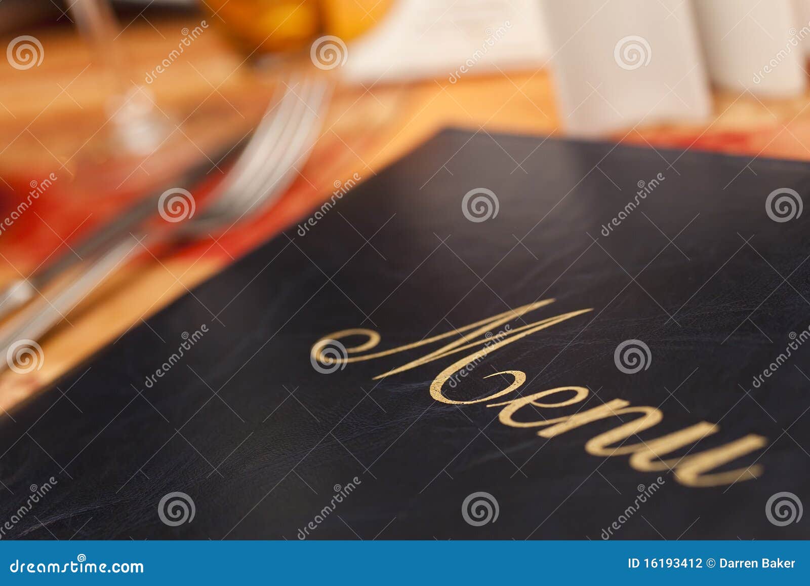 menu & cutlery on a restaurant table