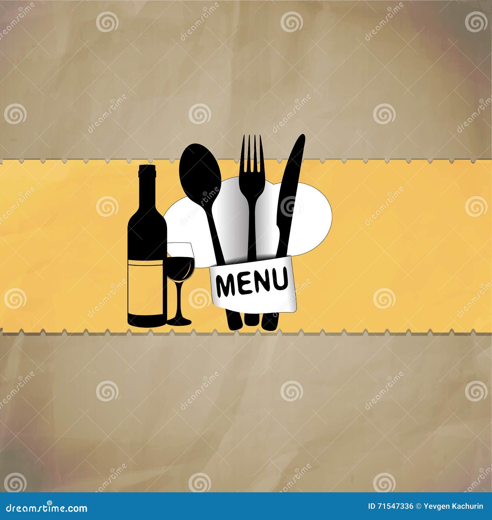 Menu De Restaurant Avec La Ligne De Chapeau De Chef Illustration de