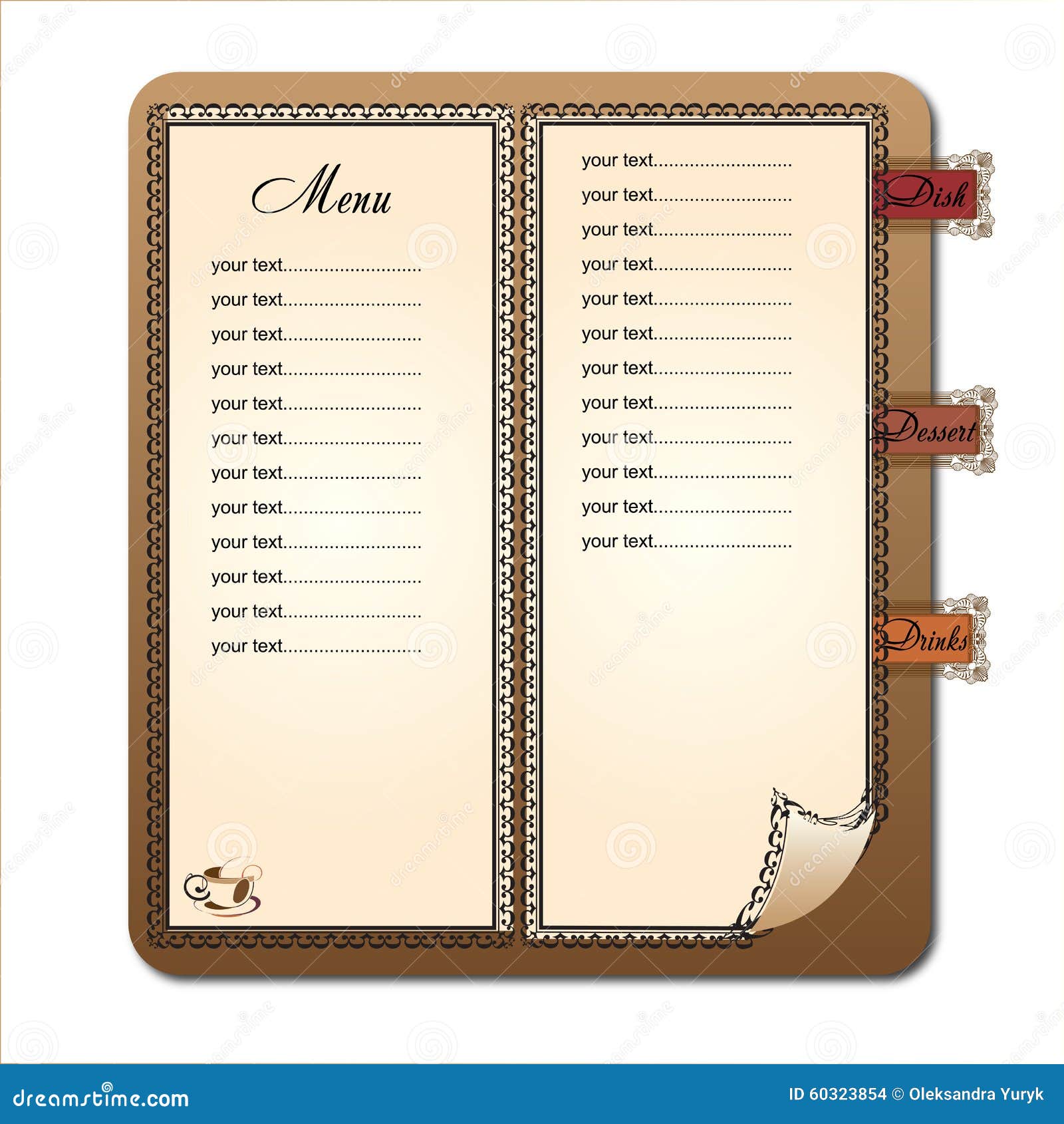 Menu Design Stock Illustration Illustration Of Bookmark 60323854