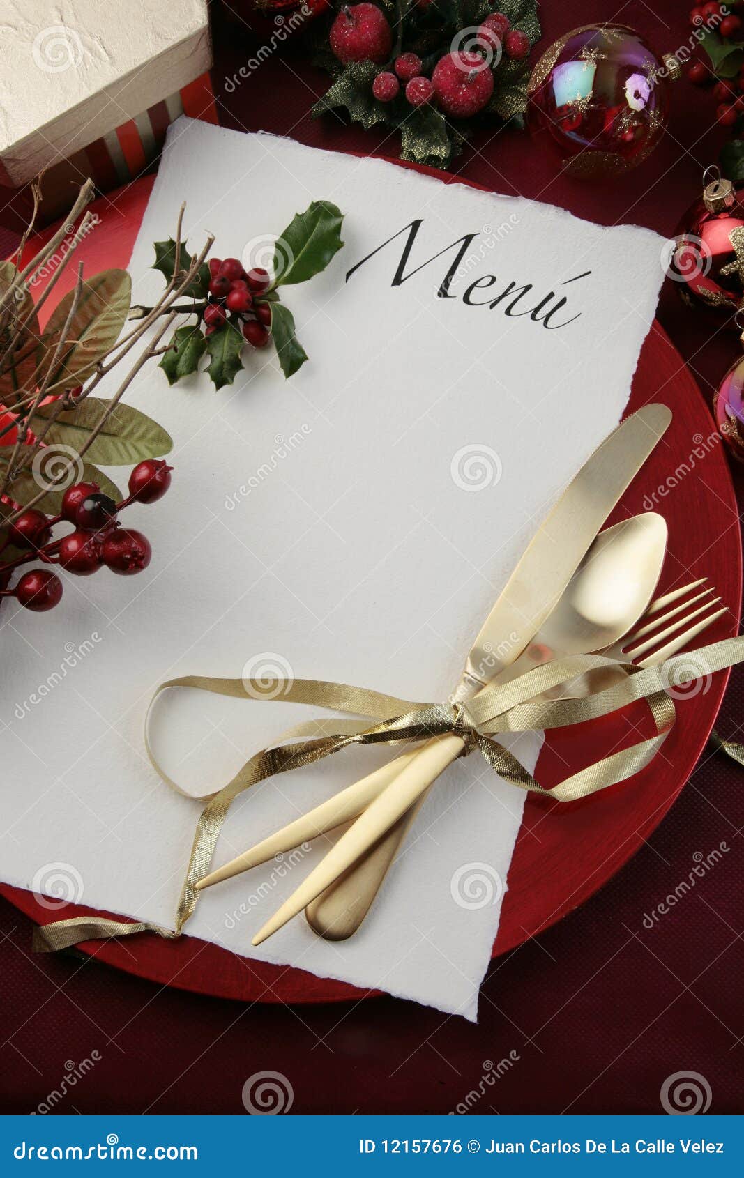 Scrivere Menu Di Natale.Menu Di Natale Fotografia Stock Immagine Di Agrifoglio 12157676