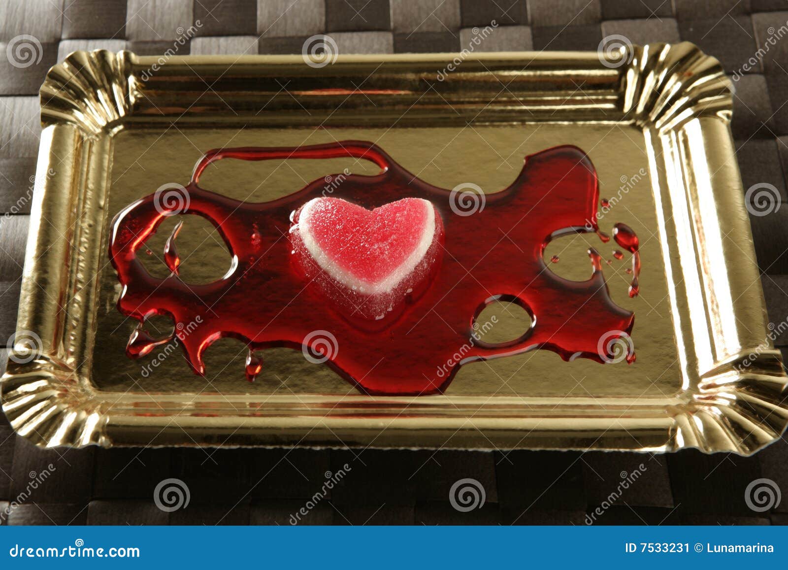 The Menu is a Heart in Golden Plate Stock Image Image of nutrition, dinner 7533231